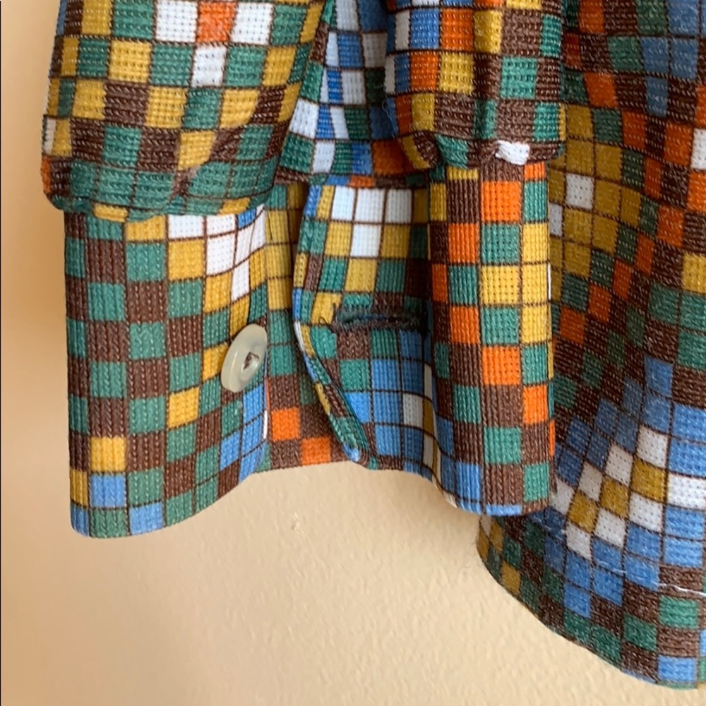VINTAGE 70s long sleeve button small - Picture 4 of 4